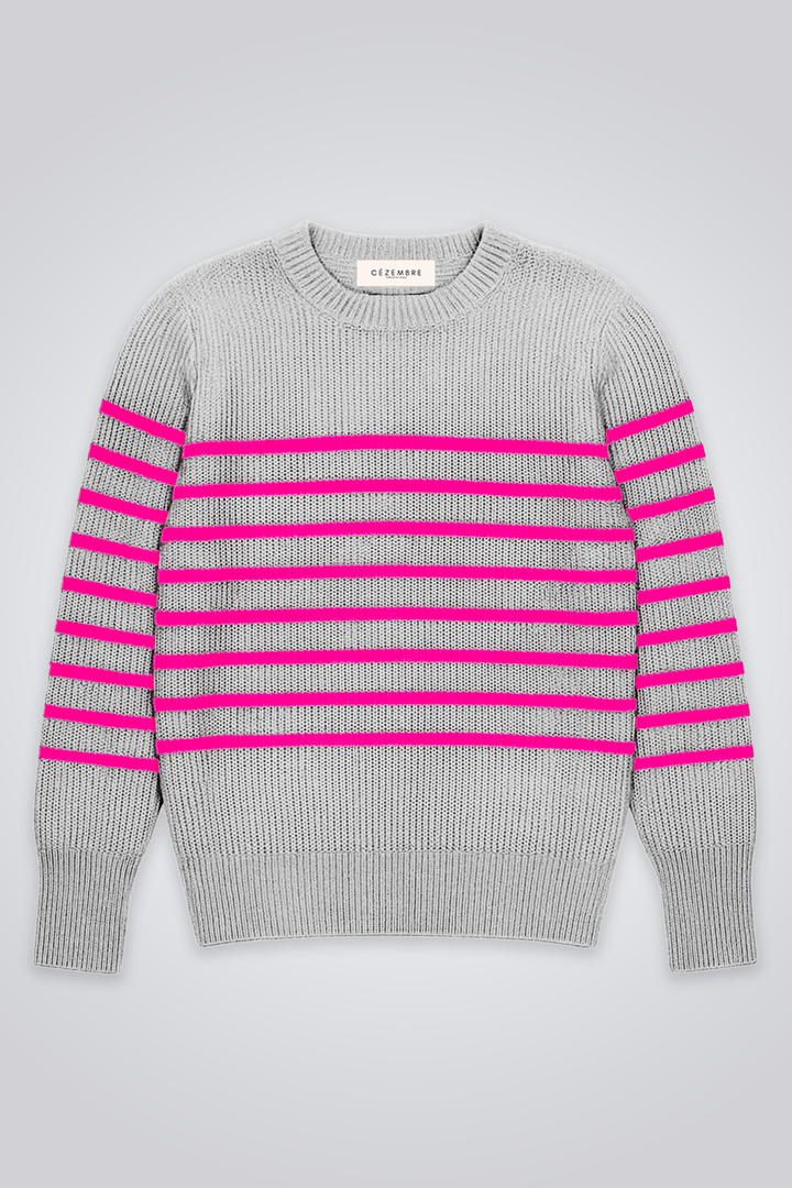 Vue Face #couleur_gris clair-rose neon