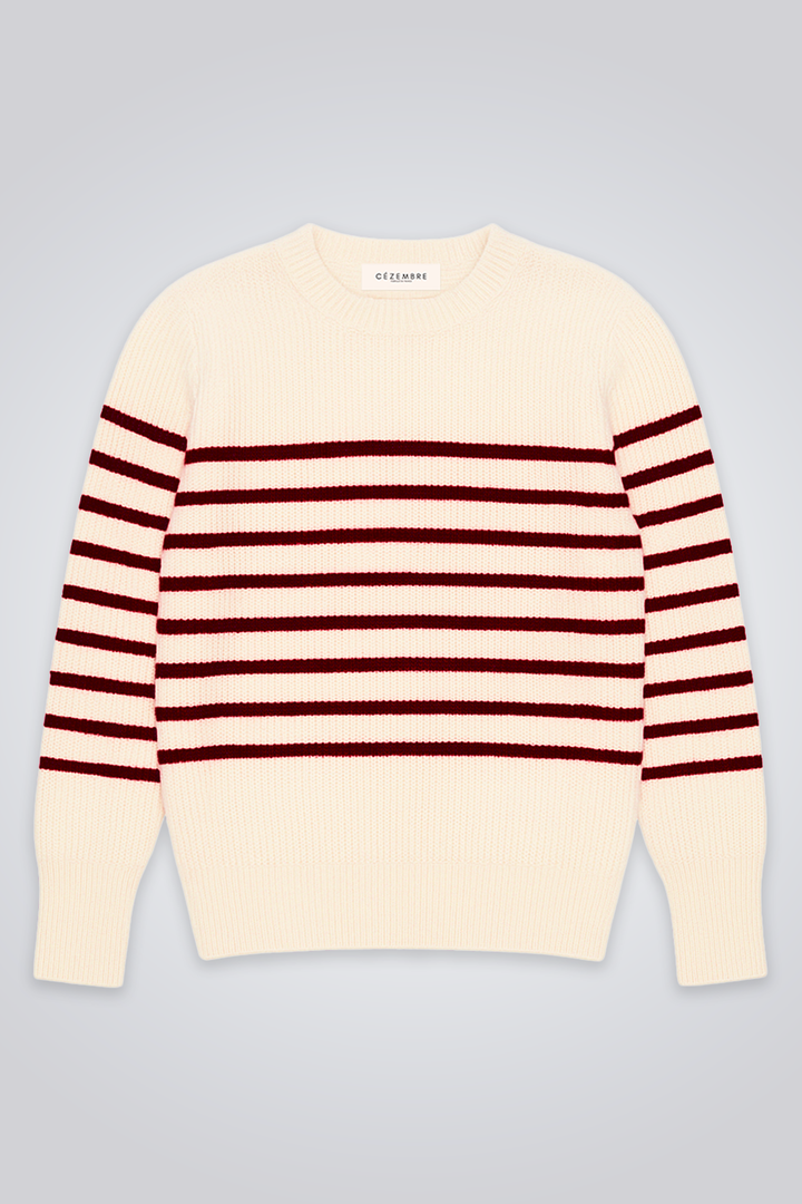 Vue Face #couleur_ecru-bordeaux