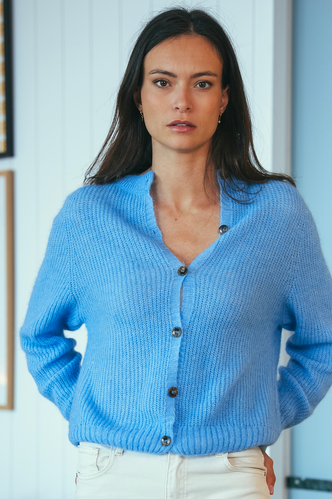 Cardigan Alba en alpaga, 110 euros