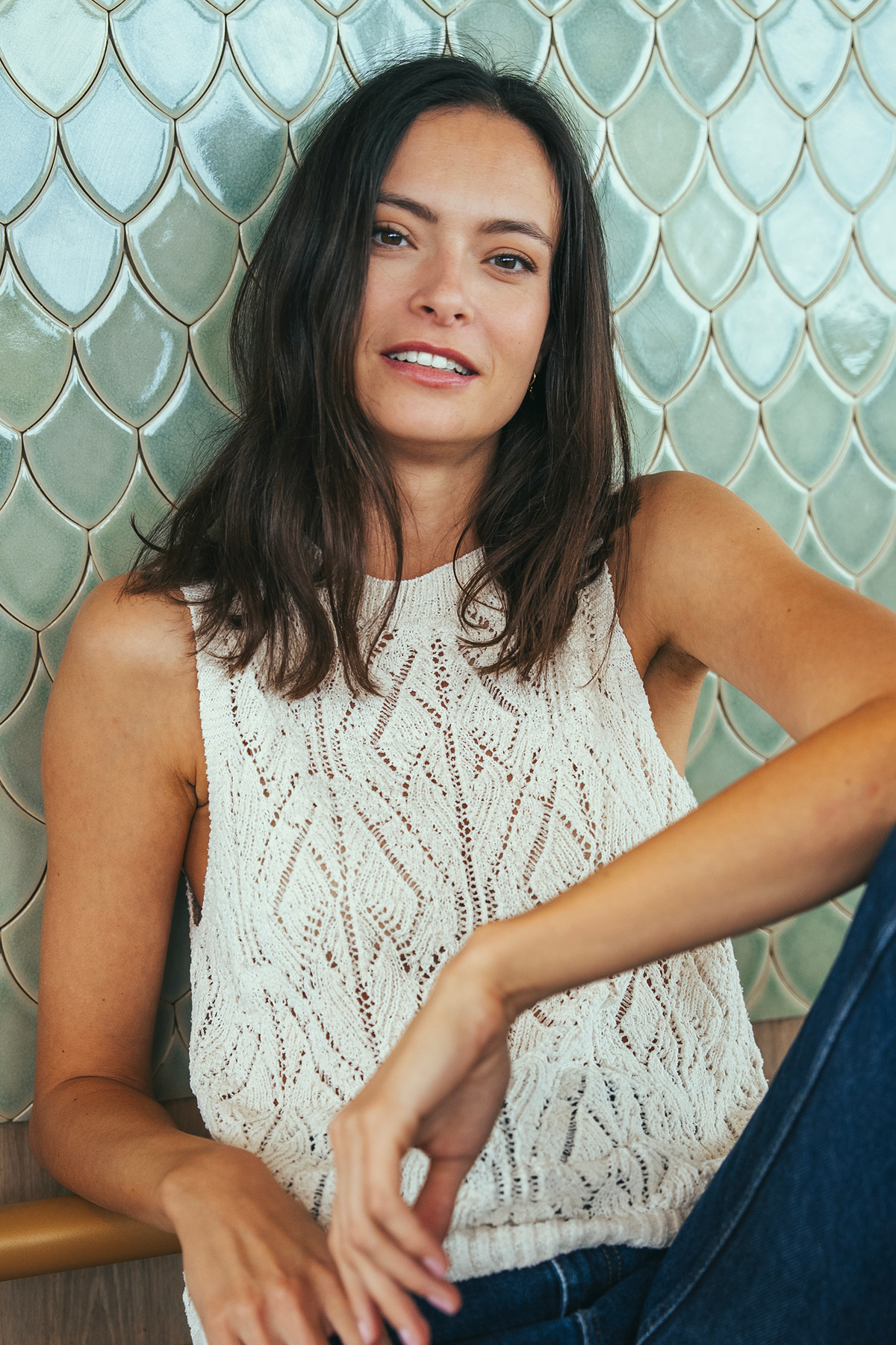 Pull sans manches en coton & nylon - ANNA