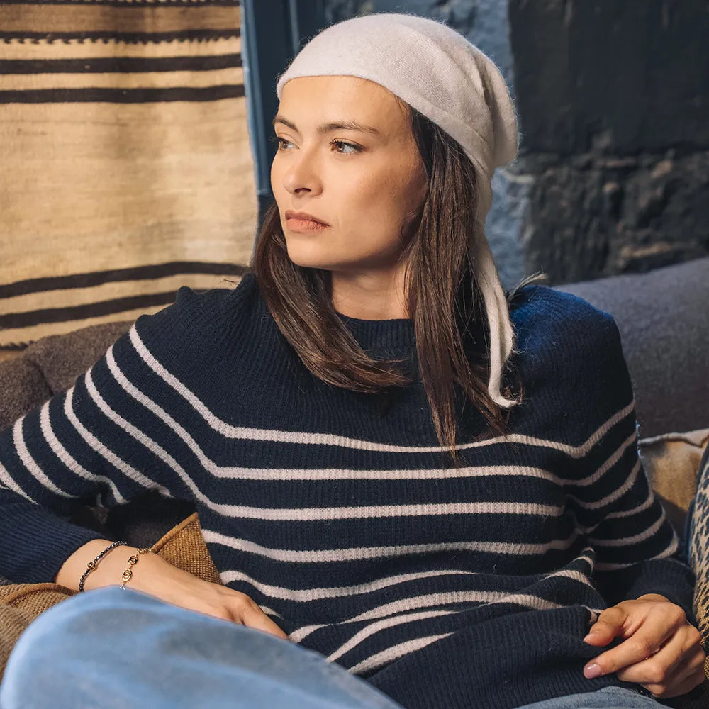 Pull SABLONS RAYÉ (Mérinos/Cachemire)