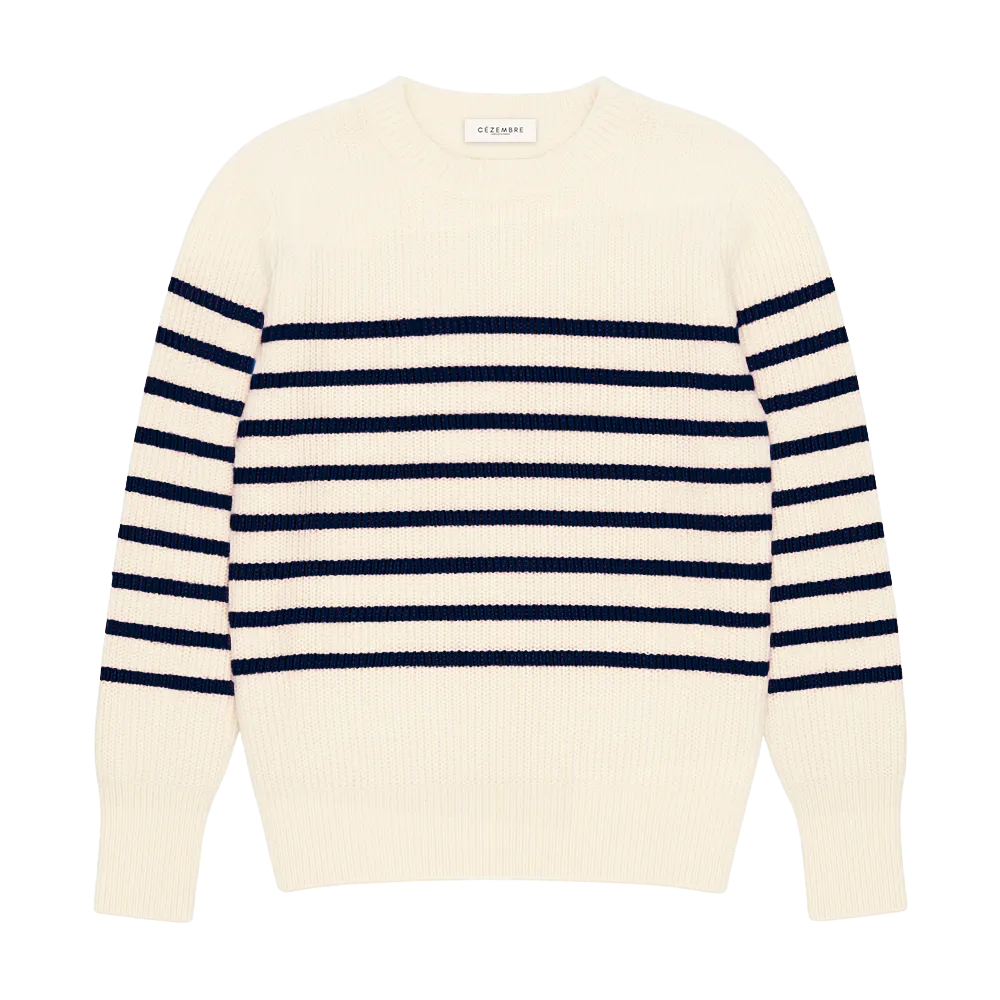 Pull SABLONS RAYÉ (Mérinos/Cachemire)