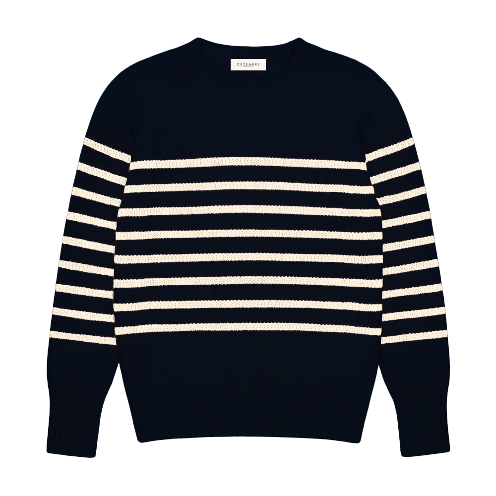 Pull SABLONS RAYÉ (Mérinos/Cachemire)